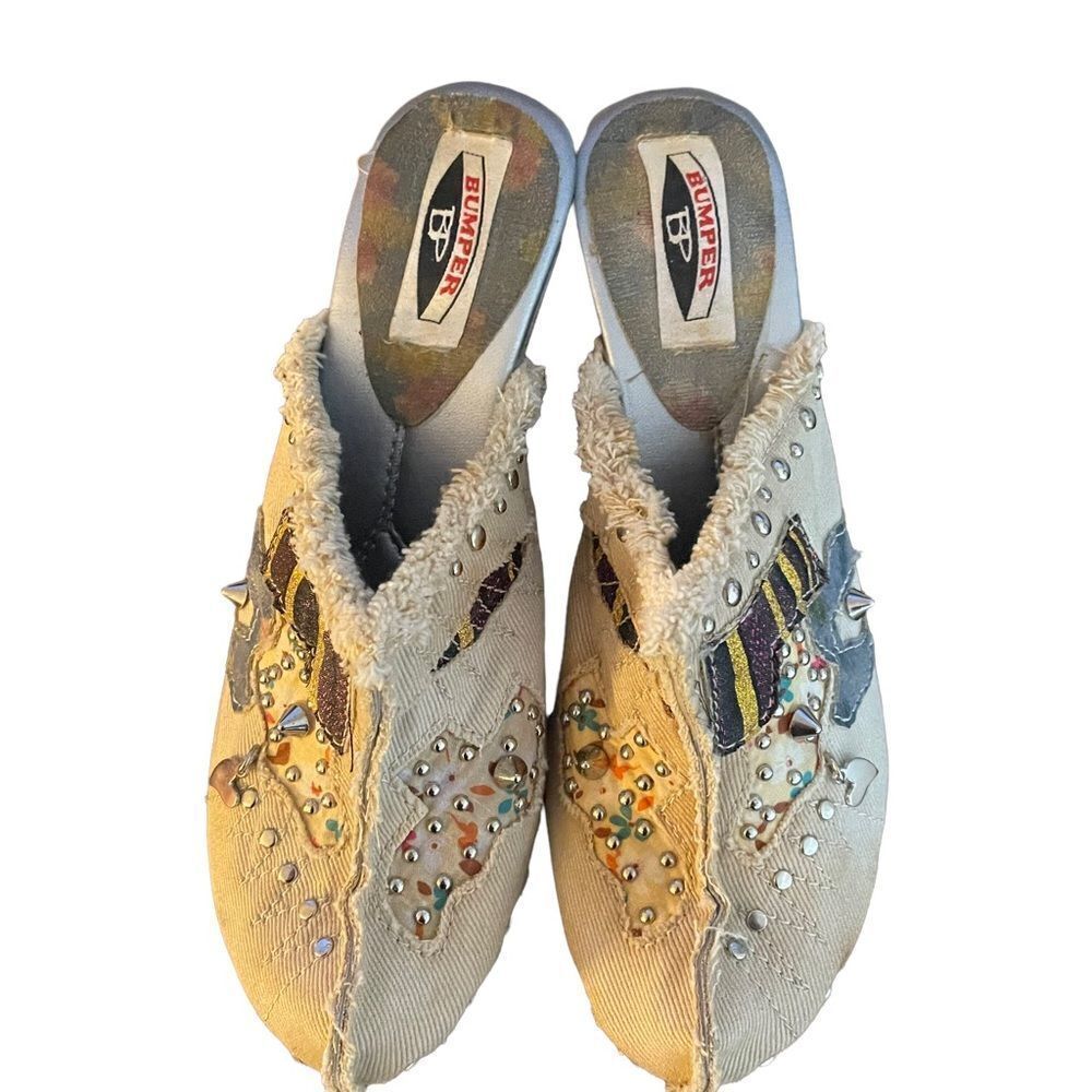 Bumper BP Embellished Wooden Platform Clogs Size 6 - Picture 6 of 6